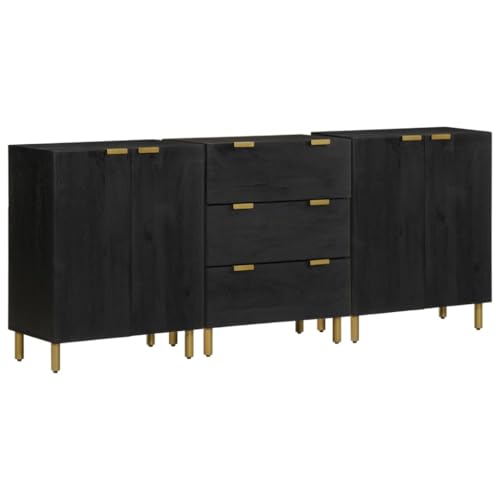 Woonisher 3-TLG. Sideboards Schwarz Holzwerkstoff kommoden & sideboards allzweckschrank von Woonisher