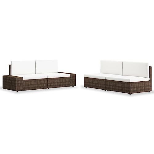 Woonisher 4-TLG. Garten-Lounge-Set Poly Rattan Braun Rattan gartenmöbel Set Woonisher 4-TLG. Garten-Lounge-Set Poly Rattan Braun Rattan gartenmöbel Set von Woonisher