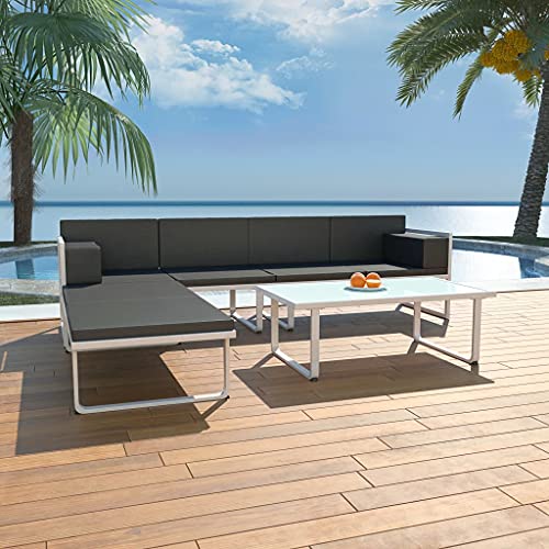 Woonisher 4-TLG. Garten-Lounge-Set mit Auflagen Aluminium Schwarz Rattan gartenmöbel Set Woonisher 4-TLG. Garten-Lounge-Set mit Auflagen Aluminium Schwarz Rattan gartenmöbel Set von Woonisher