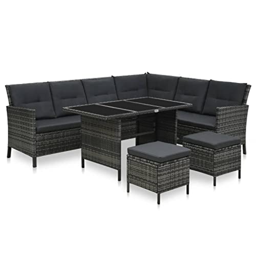 Woonisher 4-TLG. Garten-Lounge-Set mit Kissen Poly Rattan Grau Rattan gartenmöbel Set Woonisher 4-TLG. Garten-Lounge-Set mit Kissen Poly Rattan Grau Rattan gartenmöbel Set von Woonisher
