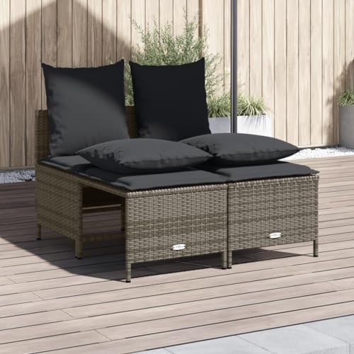 Woonisher 4-TLG. Garten-Sofagarnitur mit Kissen Grau Poly Rattan Rattan gartenmöbel Set Woonisher 4-TLG. Garten-Sofagarnitur mit Kissen Grau Poly Rattan Rattan gartenmöbel Set von Woonisher