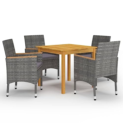 Woonisher 5-TLG. Garten-Essgruppe Grau Rattan gartenmöbel Set Woonisher 5-TLG. Garten-Essgruppe Grau Rattan gartenmöbel Set von Woonisher