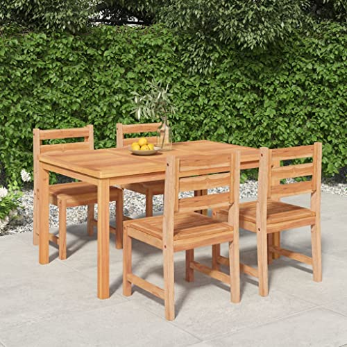Woonisher 5-TLG. Garten-Essgruppe Massivholz Teak Rattan gartenmöbel Set von Woonisher