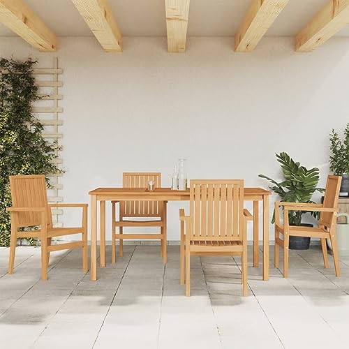 Woonisher 5-TLG. Garten-Essgruppe Massivholz Teak Rattan gartenmöbel Set Woonisher 5-TLG. Garten-Essgruppe Massivholz Teak Rattan gartenmöbel Set von Woonisher