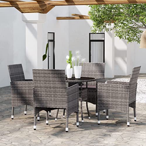 Woonisher 5-TLG. Garten-Essgruppe Poly Rattan Grau Rattan gartenmöbel Set Woonisher 5-TLG. Garten-Essgruppe Poly Rattan Grau Rattan gartenmöbel Set von Woonisher