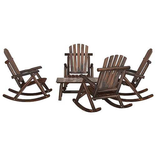 Woonisher 5-TLG. Garten-Lounge-Set Massivholz Fichte Rattan gartenmöbel Set von Woonisher