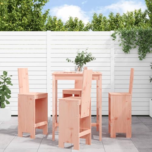 Woonisher 5-TLG. Gartenbar-Set Massivholz Douglasie Rattan gartenmöbel Set von Woonisher