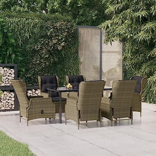 Woonisher 7-TLG. Garten-Essgruppe Braun Poly Rattan Rattan gartenmöbel Set Woonisher 7-TLG. Garten-Essgruppe Braun Poly Rattan Rattan gartenmöbel Set von Woonisher