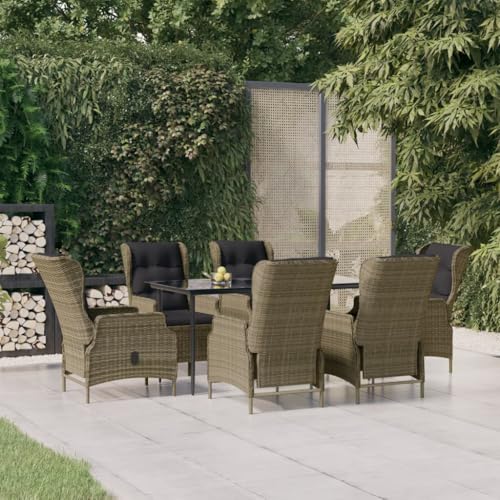 Woonisher 7-TLG. Garten-Essgruppe Braun Poly Rattan Rattan gartenmöbel Set Woonisher 7-TLG. Garten-Essgruppe Braun Poly Rattan Rattan gartenmöbel Set von Woonisher