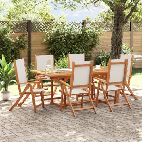 Woonisher 7-TLG. Garten-Essgruppe Massivholz Akazie und Rattan gartenmöbel Set von Woonisher