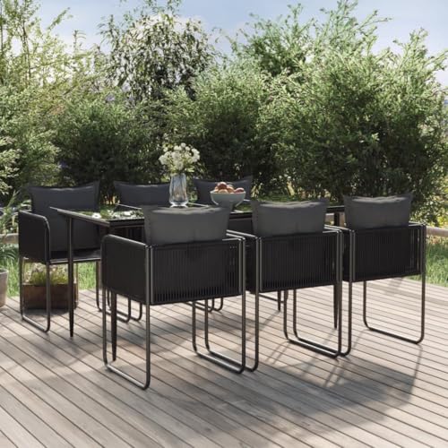 Woonisher 7-TLG. Garten-Essgruppe Schwarz Rattan gartenmöbel Set Woonisher 7-TLG. Garten-Essgruppe Schwarz Rattan gartenmöbel Set von Woonisher