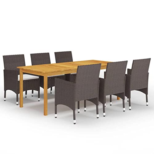 Woonisher 7-TLG. Garten-Essgruppe mit Kissen Braun Rattan gartenmöbel Set Woonisher 7-TLG. Garten-Essgruppe mit Kissen Braun Rattan gartenmöbel Set von Woonisher