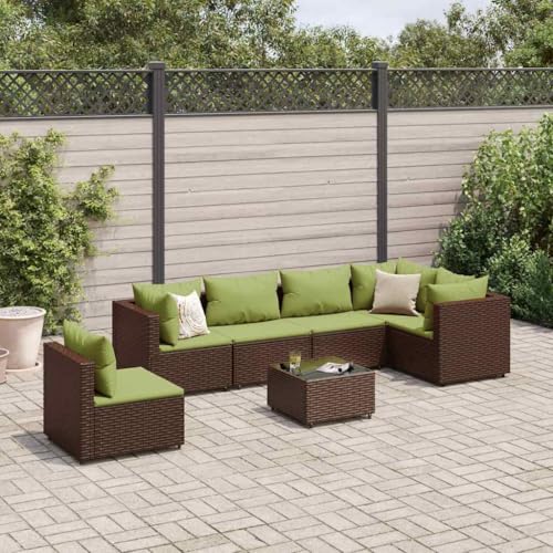 Woonisher 7-TLG. Garten-Lounge-Set mit Kissen Braun Poly Rattan Rattan gartenmöbel Set Woonisher 7-TLG. Garten-Lounge-Set mit Kissen Braun Poly Rattan Rattan gartenmöbel Set von Woonisher