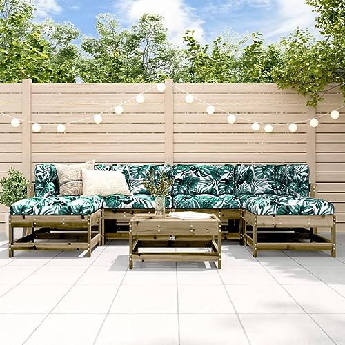 Woonisher 7-TLG. Garten-Lounge-Set mit Kissen Imprägniertes Kiefernholz Rattan gartenmöbel Set Woonisher 7-TLG. Garten-Lounge-Set mit Kissen Imprägniertes Kiefernholz Rattan gartenmöbel Set von Woonisher