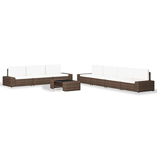 Woonisher 8-TLG. Garten-Lounge-Set Poly Rattan Braun Rattan gartenmöbel Set von Woonisher