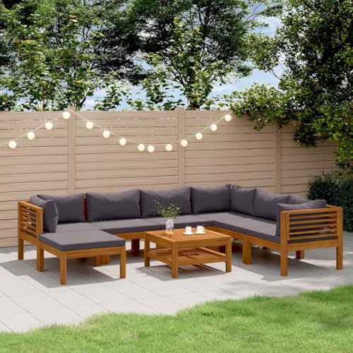 Woonisher 8-TLG. Garten-Lounge-Set mit Auflage Massivholz Akazie Rattan gartenmöbel Set Woonisher 8-TLG. Garten-Lounge-Set mit Auflage Massivholz Akazie Rattan gartenmöbel Set von Woonisher