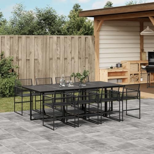 Woonisher 9-TLG. Garten-Essgruppe Schwarz Poly Rattan Rattan gartenmöbel Set Woonisher 9-TLG. Garten-Essgruppe Schwarz Poly Rattan Rattan gartenmöbel Set von Woonisher