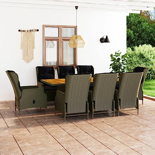 Woonisher 9-TLG. Garten-Essgruppe mit Auflagen Poly Rattan Braun Rattan gartenmöbel Set Woonisher 9-TLG. Garten-Essgruppe mit Auflagen Poly Rattan Braun Rattan gartenmöbel Set von Woonisher