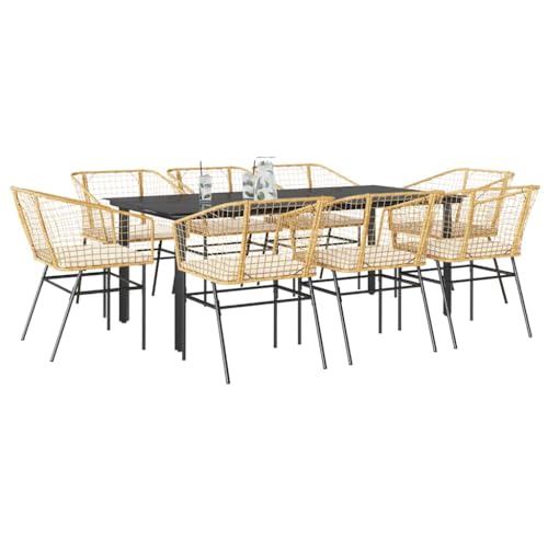 Woonisher 9-TLG. Garten-Essgruppe mit Kissen Braun Poly Rattan Glas Rattan gartenmöbel Set Woonisher 9-TLG. Garten-Essgruppe mit Kissen Braun Poly Rattan Glas Rattan gartenmöbel Set von Woonisher