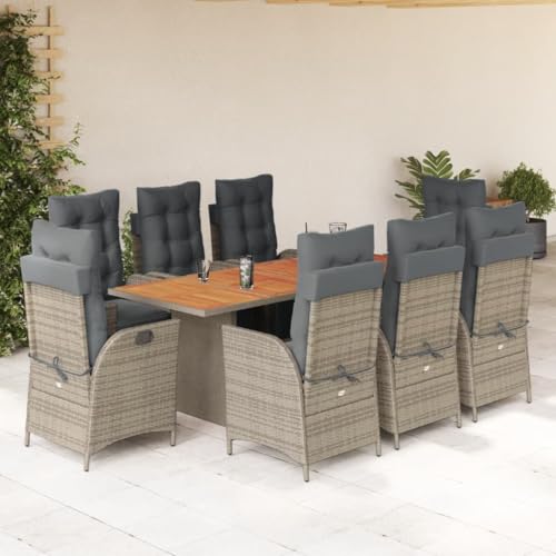 Woonisher 9-TLG. Garten-Essgruppe mit Kissen Grau Poly Rattan Rattan gartenmöbel Set Woonisher 9-TLG. Garten-Essgruppe mit Kissen Grau Poly Rattan Rattan gartenmöbel Set von Woonisher