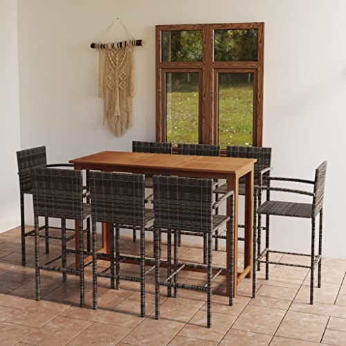 Woonisher 9-TLG. Gartenbar-Set Grau Rattan gartenmöbel Set Woonisher 9-TLG. Gartenbar-Set Grau Rattan gartenmöbel Set von Woonisher