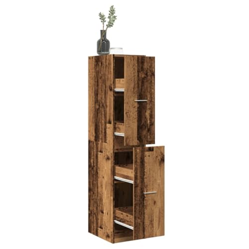 Woonisher Apothekerschrank Altholz-Optik 30x41x144,5 cm Holzwerkstoff kommoden & sideboards allzweckschrank von Woonisher