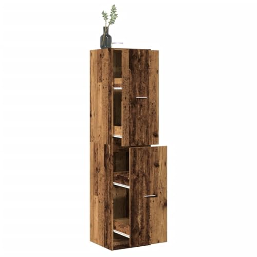 Woonisher Apothekerschrank Altholz-Optik 40x41x174,5 cm Holzwerkstoff kommoden & sideboards allzweckschrank von Woonisher