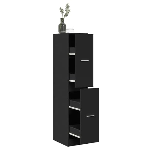 Woonisher Apothekerschrank Schwarz 30x41x144,5 cm Holzwerkstoff kommoden & sideboards allzweckschrank von Woonisher