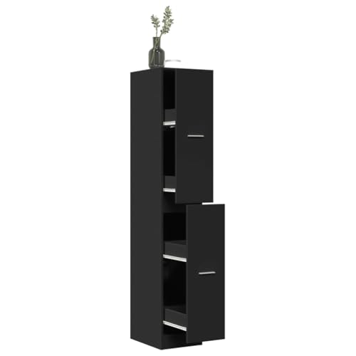 Woonisher Apothekerschrank Schwarz 30x41x174,5 cm Holzwerkstoff kommoden & sideboards allzweckschrank von Woonisher