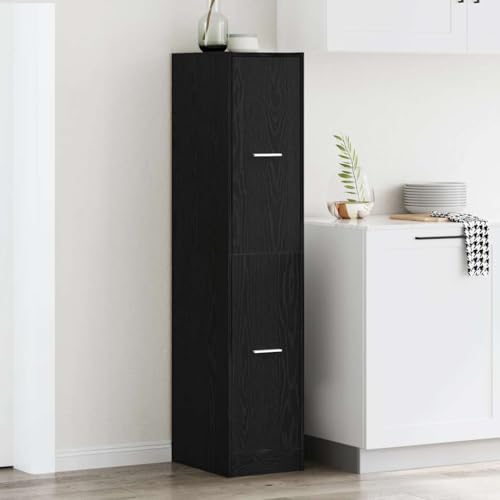 Woonisher Apothekerschrank Schwarz Eichen-Optik 30x41x144,5 cm kommoden & sideboards allzweckschrank von Woonisher