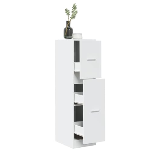 Woonisher Apothekerschrank Weiß 30x41x118 cm Holzwerkstoff kommoden & sideboards allzweckschrank von Woonisher
