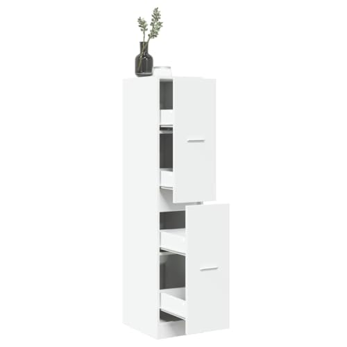 Woonisher Apothekerschrank Weiß 30x41x144,5 cm Holzwerkstoff kommoden & sideboards allzweckschrank von Woonisher