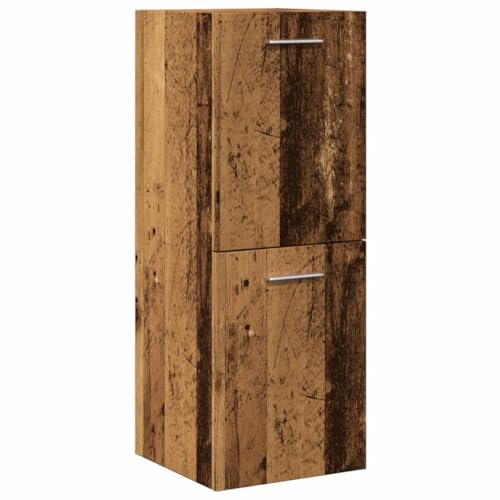 Woonisher Bad-Hängeschrank Altholz-Optik 30x30x80 cm Holzwerkstoff badmöbel Set mit spiegelschrank von Woonisher
