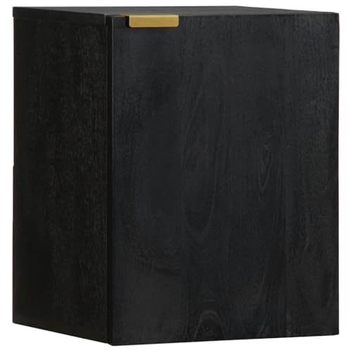 Woonisher Bad-Hängeschrank Schwarz 38x33x48 cm Holzwerkstoff badmöbel Set mit spiegelschrank von Woonisher
