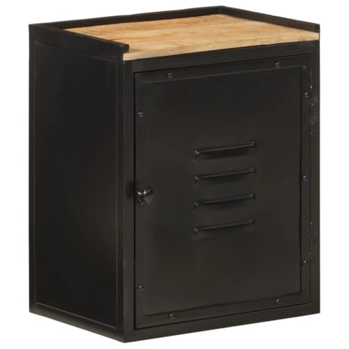 Woonisher Badschrank 40x30x50 cm Eisen und Massivholz Mango badmöbel Set mit spiegelschrank von Woonisher