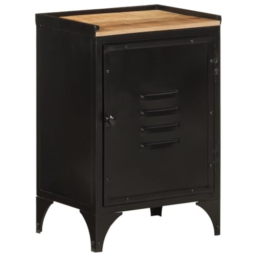 Woonisher Badschrank 40x30x60 cm Eisen und Massivholz Mango badmöbel Set mit spiegelschrank von Woonisher