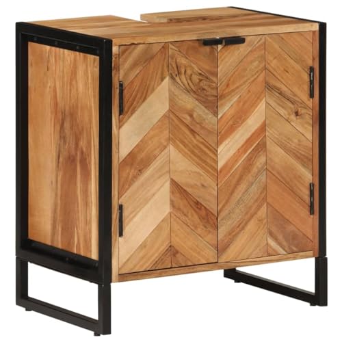 Woonisher Badschrank 55x35x60 cm Massivholz Akazie und Eisen badmöbel Set mit spiegelschrank Woonisher Badschrank 55x35x60 cm Massivholz Akazie und Eisen badmöbel Set mit spiegelschrank von Woonisher
