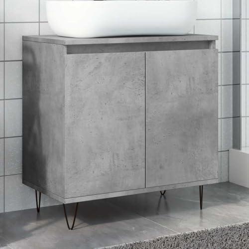 Woonisher Badschrank Betongrau 58 x 33 x 60 cm Holzwerkstoff badmöbel Set mit spiegelschrank Woonisher Badschrank Betongrau 58 x 33 x 60 cm Holzwerkstoff badmöbel Set mit spiegelschrank von Woonisher