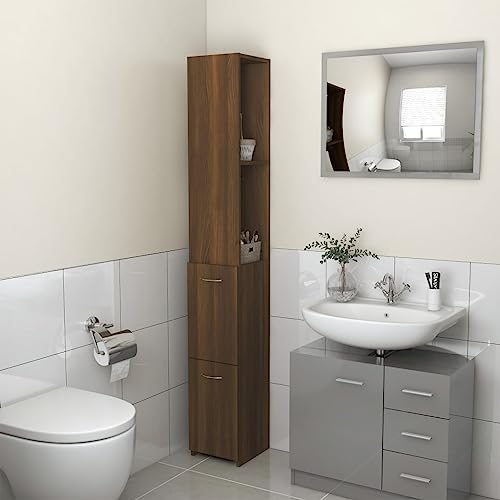Woonisher Badschrank Braun Eichen-Optik 25x26,5x170 cm Holzwerkstoff badmöbel Set mit spiegelschrank Woonisher Badschrank Braun Eichen-Optik 25x26,5x170 cm Holzwerkstoff badmöbel Set mit spiegelschrank von Woonisher