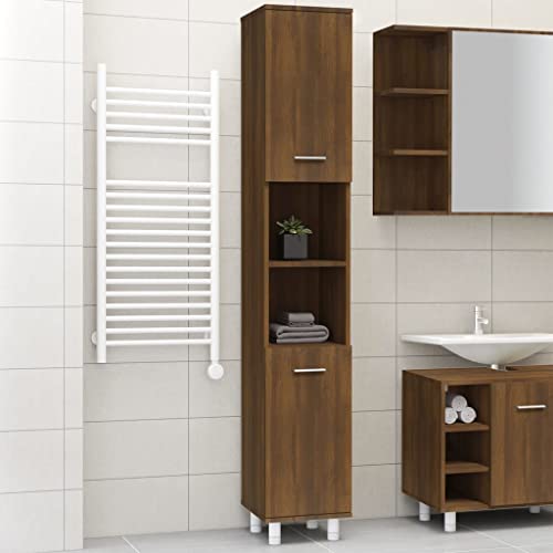 Woonisher Badschrank Braun Eichen-Optik 30x30x179 cm Holzwerkstoff badmöbel Set mit spiegelschrank Woonisher Badschrank Braun Eichen-Optik 30x30x179 cm Holzwerkstoff badmöbel Set mit spiegelschrank von Woonisher