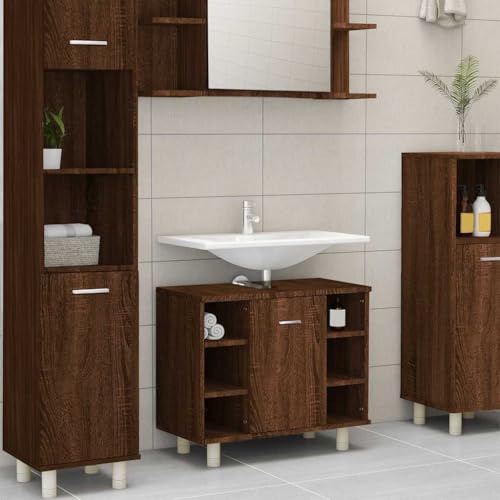 Woonisher Badschrank Braun Eichen-Optik 60x32x53,5 cm Holzwerkstoff badmöbel Set mit spiegelschrank Woonisher Badschrank Braun Eichen-Optik 60x32x53,5 cm Holzwerkstoff badmöbel Set mit spiegelschrank von Woonisher