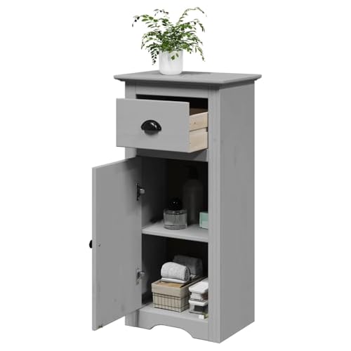 Woonisher Badschrank Grau 44x30x90 cm badmöbel Set mit spiegelschrank von Woonisher