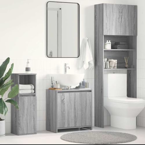 Woonisher Badschrank Grau Sonoma 60x33x61 cm Holzwerkstoff badmöbel Set mit spiegelschrank Woonisher Badschrank Grau Sonoma 60x33x61 cm Holzwerkstoff badmöbel Set mit spiegelschrank von Woonisher
