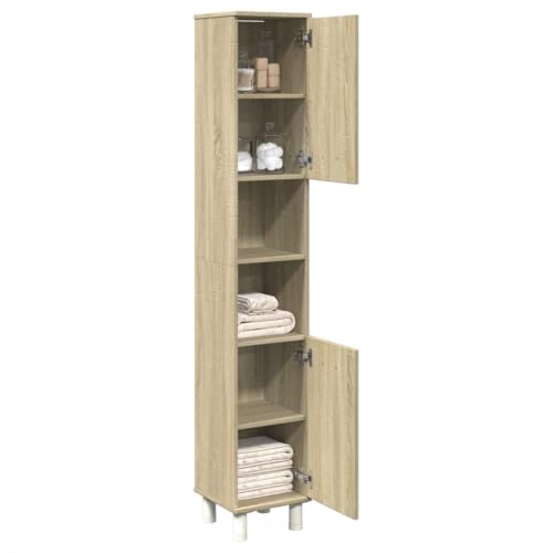 Woonisher Badschrank Sonoma-Eiche 30,5x30x179 cm Holzwerkstoff badmöbel Set mit spiegelschrank Woonisher Badschrank Sonoma-Eiche 30,5x30x179 cm Holzwerkstoff badmöbel Set mit spiegelschrank von Woonisher