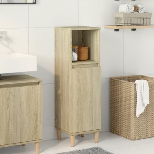 Woonisher Badschrank Sonoma-Eiche 30x30x100 cm Holzwerkstoff badmöbel Set mit spiegelschrank Woonisher Badschrank Sonoma-Eiche 30x30x100 cm Holzwerkstoff badmöbel Set mit spiegelschrank von Woonisher