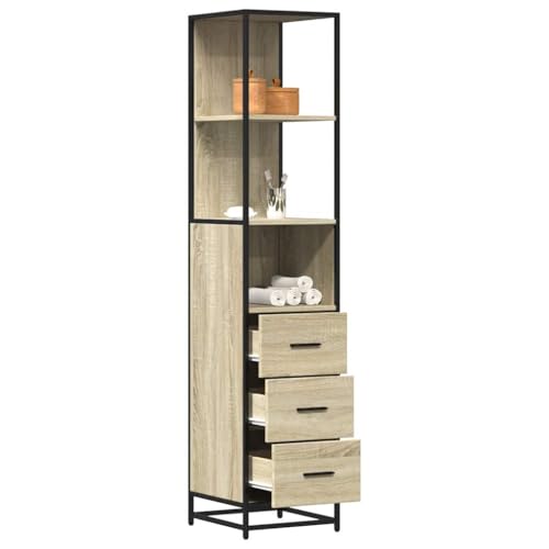 Woonisher Badschrank Sonoma-Eiche 35x37,5x166 cm Holzwerkstoff badmöbel Set mit spiegelschrank Woonisher Badschrank Sonoma-Eiche 35x37,5x166 cm Holzwerkstoff badmöbel Set mit spiegelschrank von Woonisher