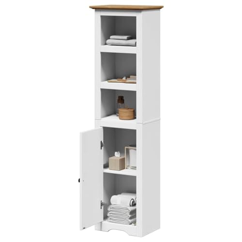Woonisher Badschrank Weiß und Braun 44x30x160 cm badmöbel Set mit spiegelschrank Woonisher Badschrank Weiß und Braun 44x30x160 cm badmöbel Set mit spiegelschrank von Woonisher
