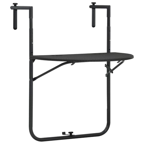 Woonisher Balkon-Hängetisch Braun 60x64x83,5 cm Kunststoff Rattan-Optik Kunststoff gartentisch wetterfest von Woonisher