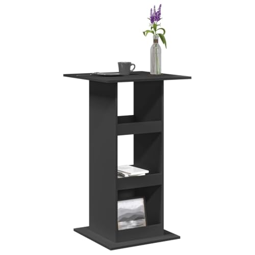 Woonisher Bartisch mit Ablagen Schwarz 60x60x102 cm Holzwerkstoff von Woonisher