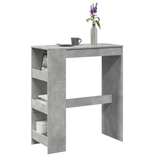Woonisher Bartisch mit Regal Betongrau 90x40x103,5 cm Holzwerkstoff von Woonisher